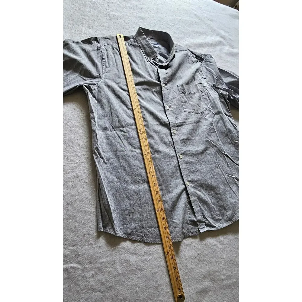 Double Pump Men's Button down Dress Shirt, Gray, Size XL